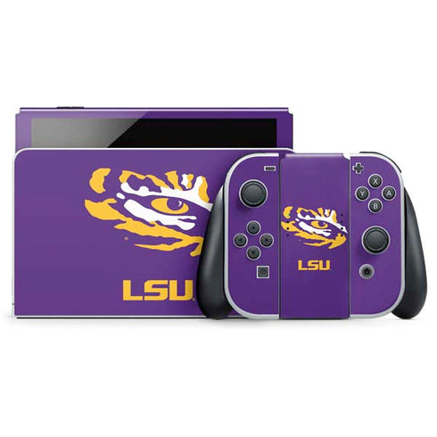 Louisiana State University - LSU Tiger Eye Logo Nintendo Switch OLED (2021) Skin